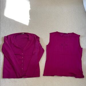 Apriori by Escada silk and wool blend cardigan and tank knit set